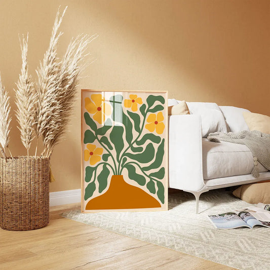 ilustracja brązowego wazonu z bukietem