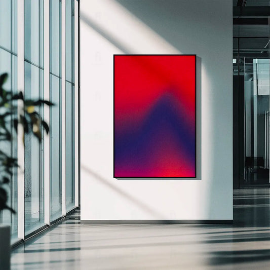 Plakat abstrakcyjny "Depth of Night" wiszący w nowoczesnym biurze