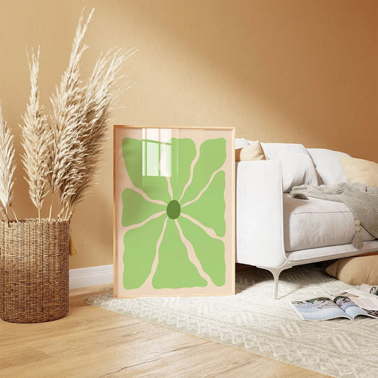 Plakat z limonkowym kwiatem