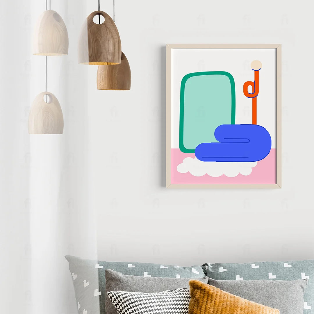 Designer Lamp and Sofa Poster