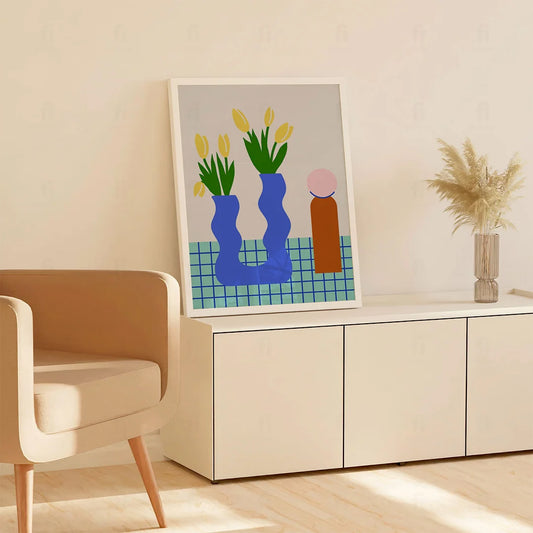 Tulips in a Modern Vase Poster