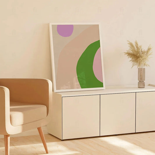 Green and Pink Shapes Poster