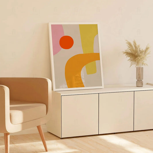 Abstract Form with Orange Circle Poster