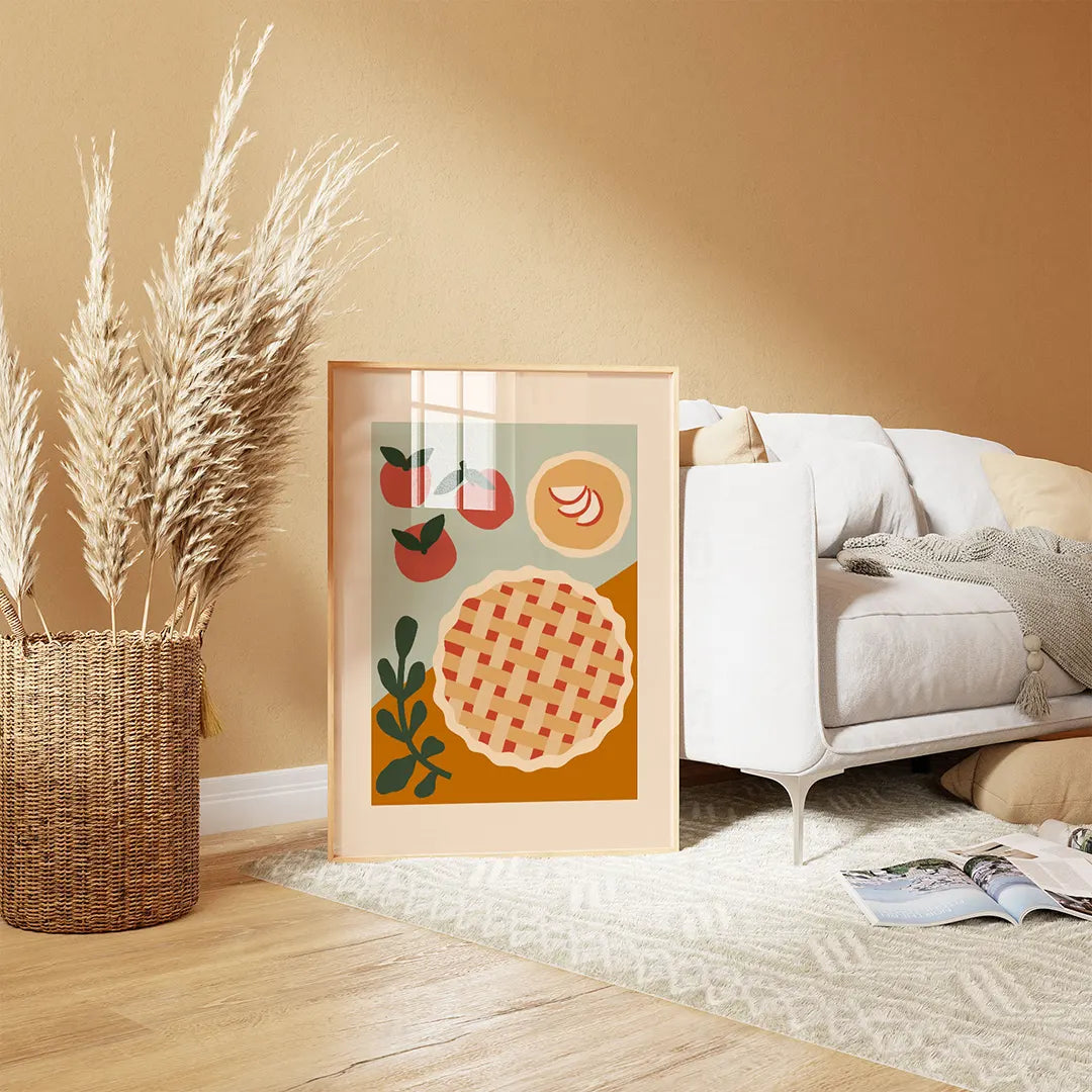 Grafika przedstawiająca szarlotkę z kratką