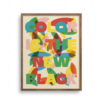 lakat typograficzny do pokoju dziecka. Kolorowe, nakładające się litery i abstrakcyjne kształty z artystycznym ziarnem.