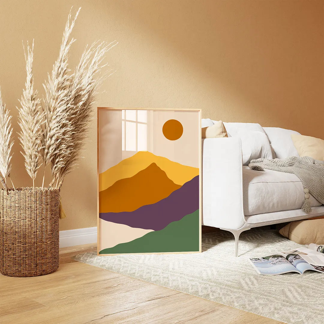 Plakat z pejzażem górskim 