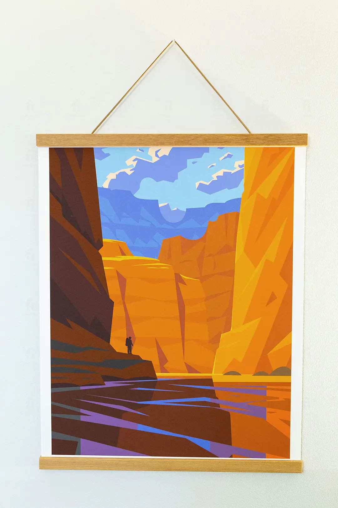 Drewniany wieszak na plakat