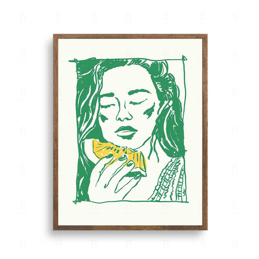 Plakat z kolorową grafiką przedstawiającą kawałek arbuza, z napisem "A Taste of Heaven"