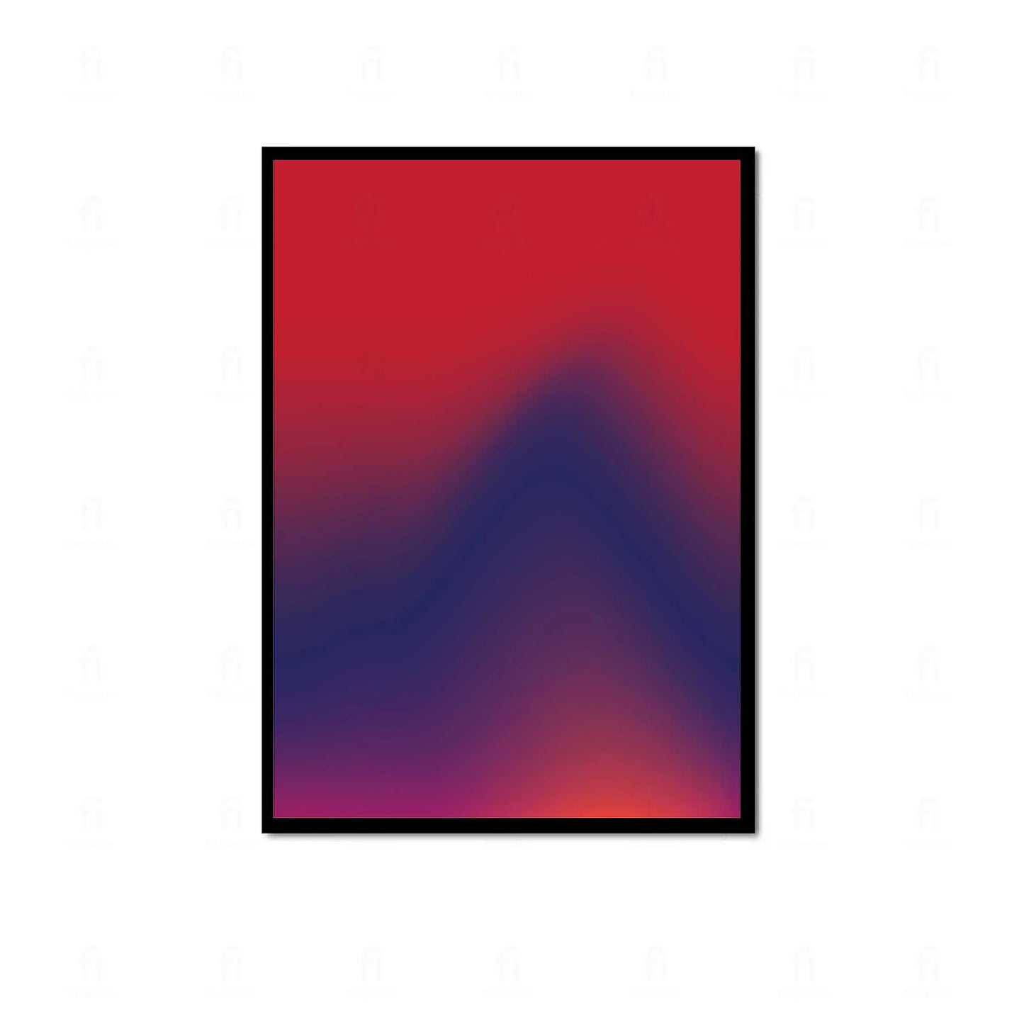 Plakat z abstrakcyjną grafiką przedstawiającą gradient kolorów od czerwieni do głębokiego granatu, symbolizujący głębię nocy.