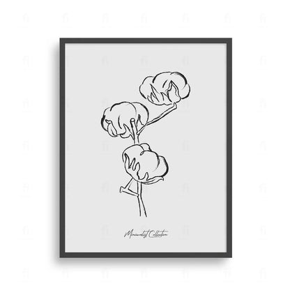 Delikatna grafika z gałązką bawełny w stylu line art. Ten subtelny, botaniczny plakat to idealna dekoracja do wnętrz w stylu boho i skandynawskim. Wysoka jakość. Zobacz!
