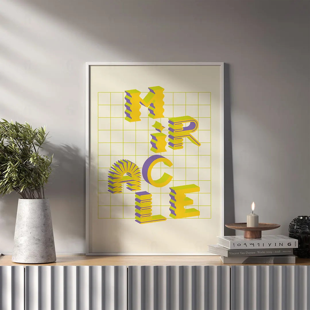 Abstrakcyjny plakat "Miracle w nowoczesnym salonie 