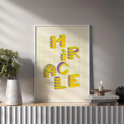 Abstrakcyjny plakat "Miracle w nowoczesnym salonie 