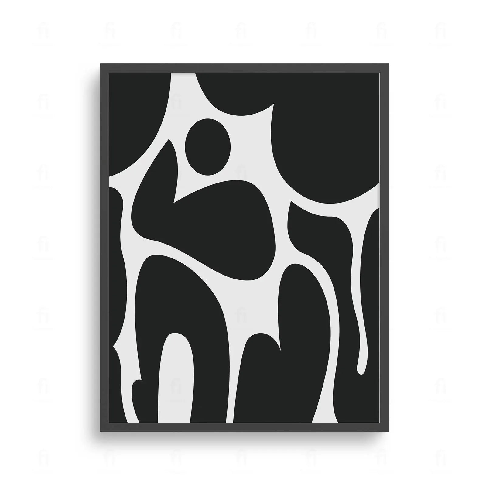 Nowoczesna, czarno-biała grafika z płynnymi, organicznymi formami. Ten minimalistyczny plakat to idealna dekoracja, która wprowadzi do wnętrza spokój i harmonię. 