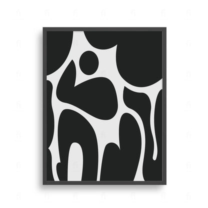 Nowoczesna, czarno-biała grafika z płynnymi, organicznymi formami. Ten minimalistyczny plakat to idealna dekoracja, która wprowadzi do wnętrza spokój i harmonię. 