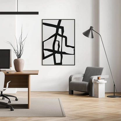  Plakat "Przecięcie" wiszący w biurze architektonicznym.
