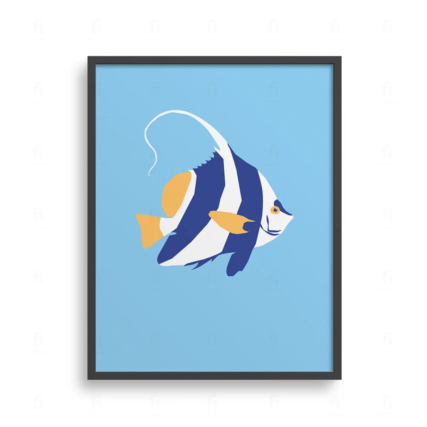 Plakat z kolorową grafiką przedstawiającą egzotyczną rybę morską - Idola Mauretańskiego.