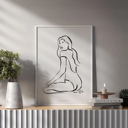 Plakat wprowadza do wnętrza spokój, lekkość i artystyczną wrażliwość, idealnie pasując do sypialni lub garderoby.