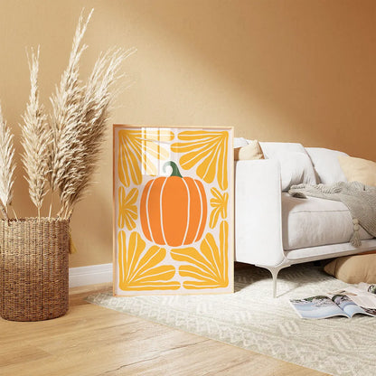 Graficzna ilustracja dużej, pomarańczowej dyni