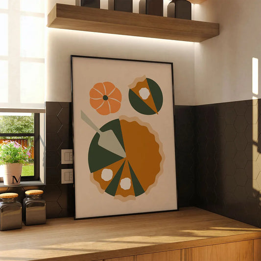 Plakat z plackiem dyniowym w kuchni