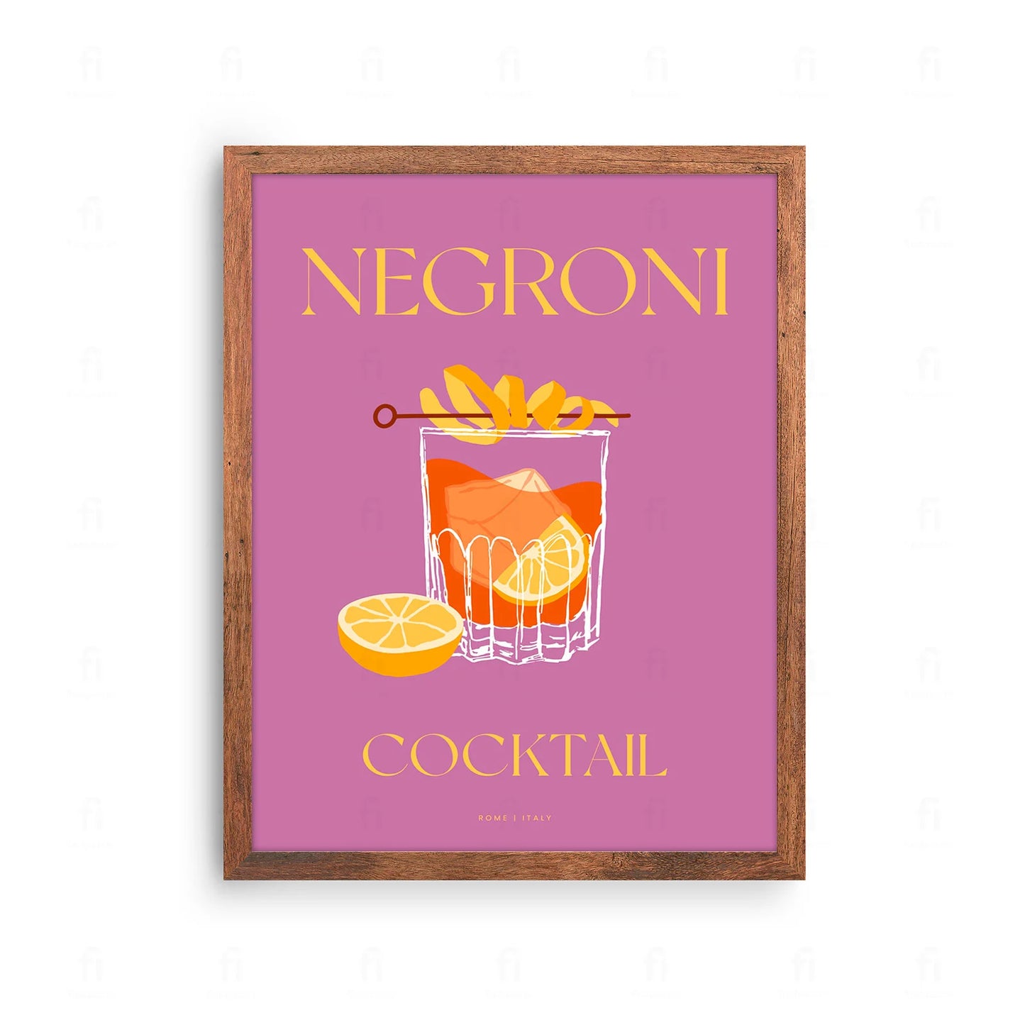 Plakat Negroni: Grafika z Klasycznym Włoskim Koktajlem | findposter.com