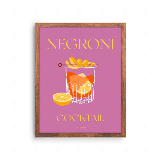 Plakat Negroni: Grafika z Klasycznym Włoskim Koktajlem | findposter.com