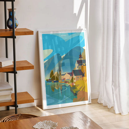 Widok z lotu ptaka na Hallstatt i jezioro Hallstätter See