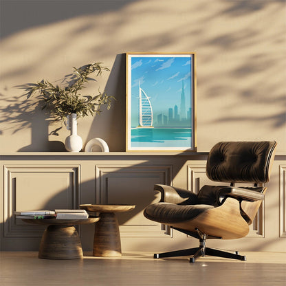 Plakat "Dubaj, ZEA" – stylowa grafika podróżnicza jako pomysł na prezent