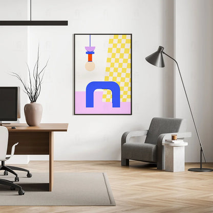 Poster Yellow-Pink Minimalism 