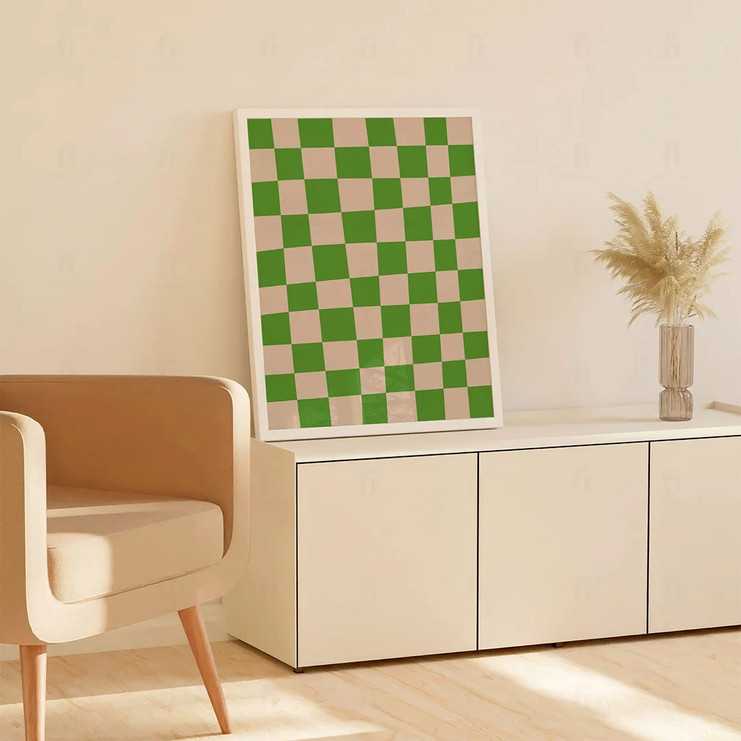 Green Checkered Poster 