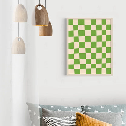 Green Checkered Poster 