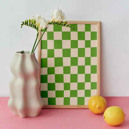 Green Checkered Poster 