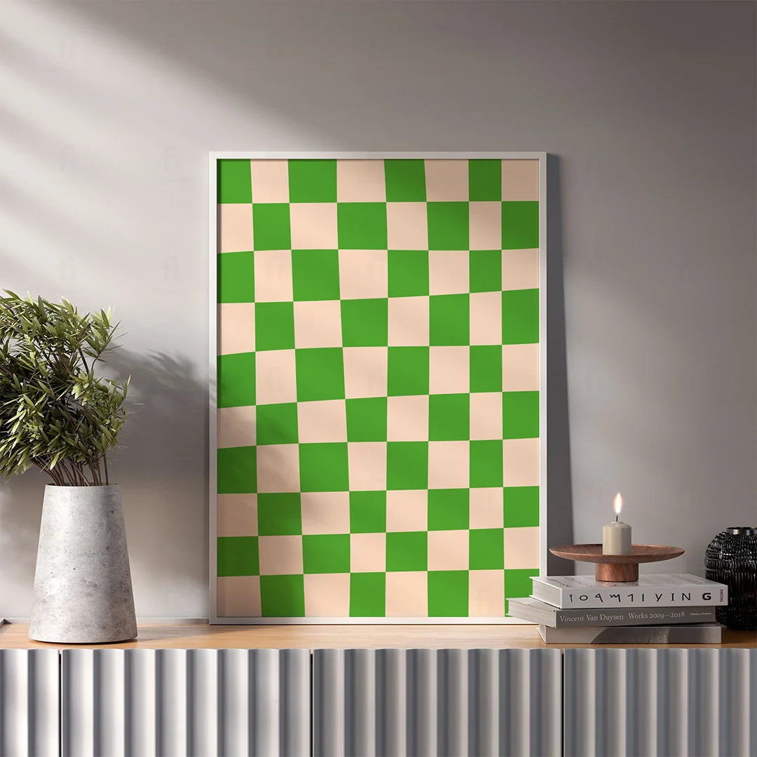 Green Checkered Poster 