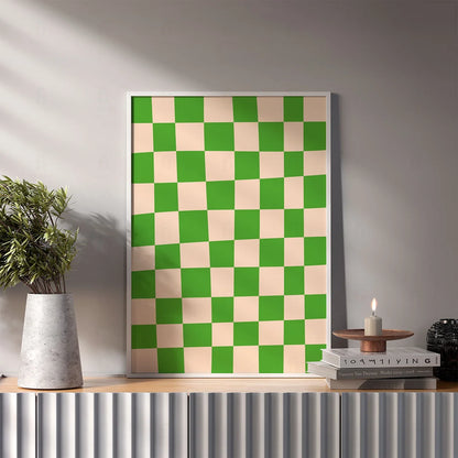 Green Checkered Poster 