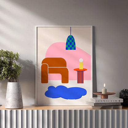 Modern Living Room Poster 