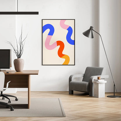 Colorful Zigzags Poster 