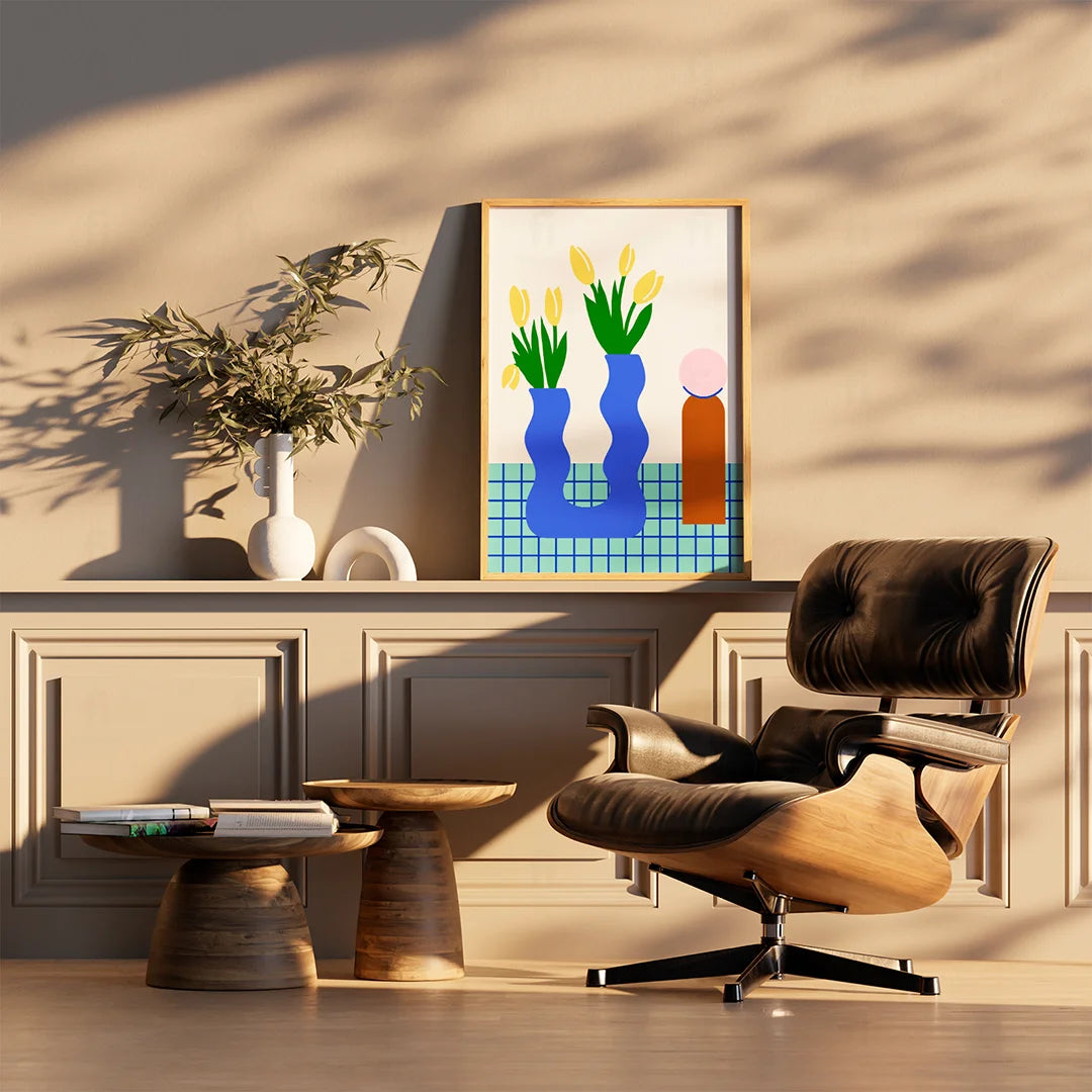 Tulips in a Modern Vase Poster 