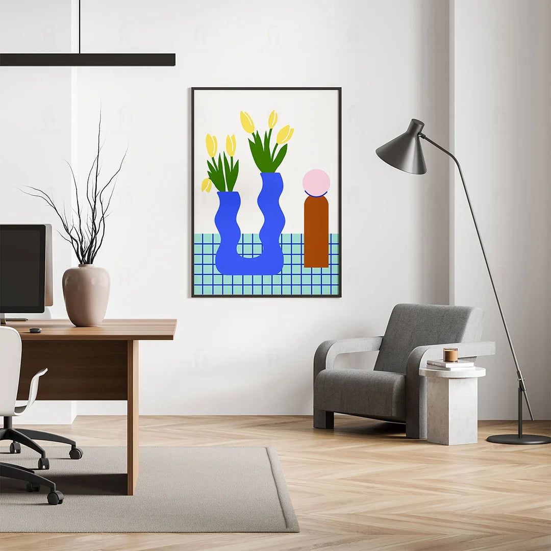 Tulips in a Modern Vase Poster 