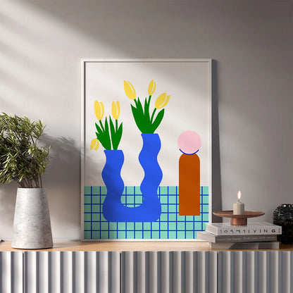Tulips in a Modern Vase Poster 