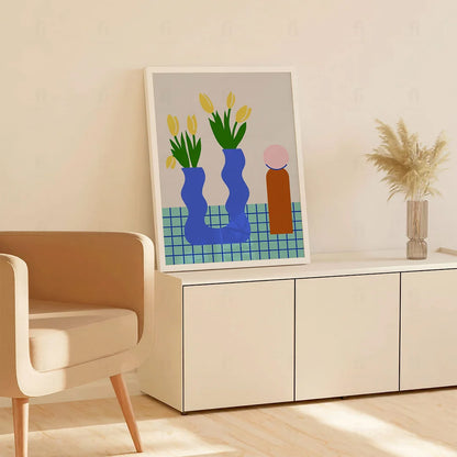 Tulips in a Modern Vase Poster 