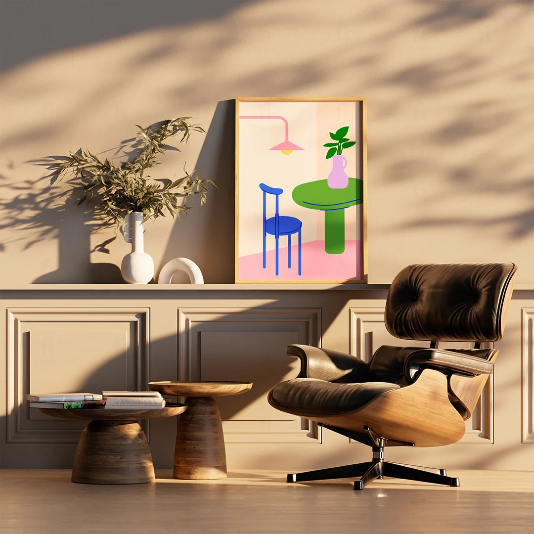 Poster Table and Chair in Modern Style 