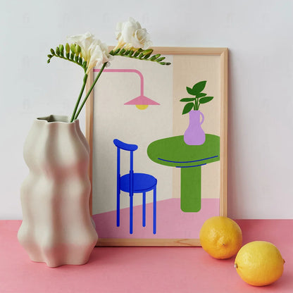 Poster Table and Chair in Modern Style 